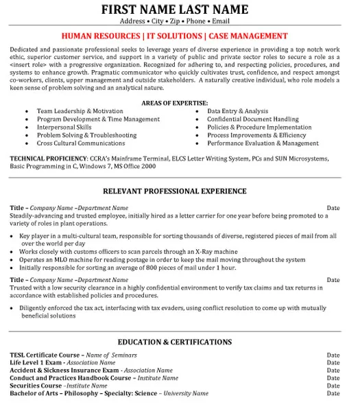 Solutions Case Management Resume Sample - Management Resume Example 2026