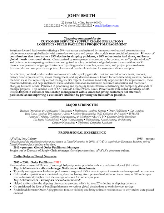 Field Facilities Project Manager Resume Sample & Template