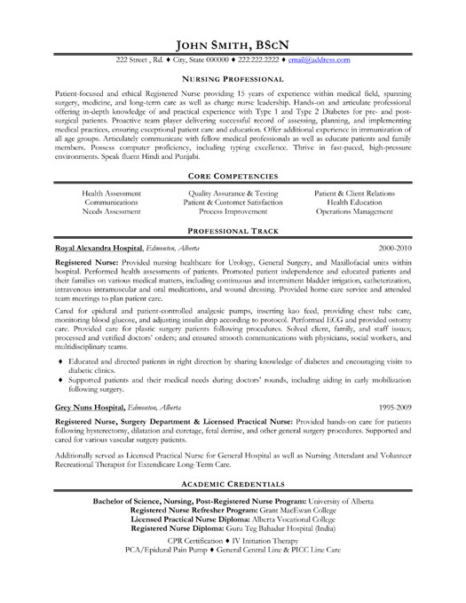 Nursing Professional Resume Sample & Template