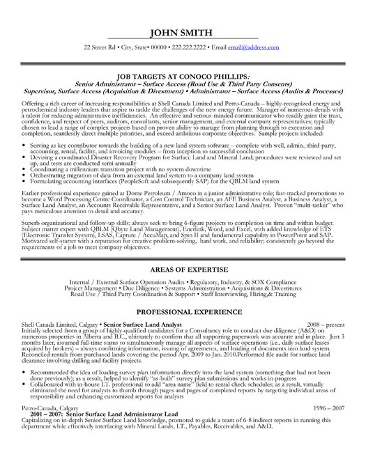 Senior Administrator Resume Sample & Template