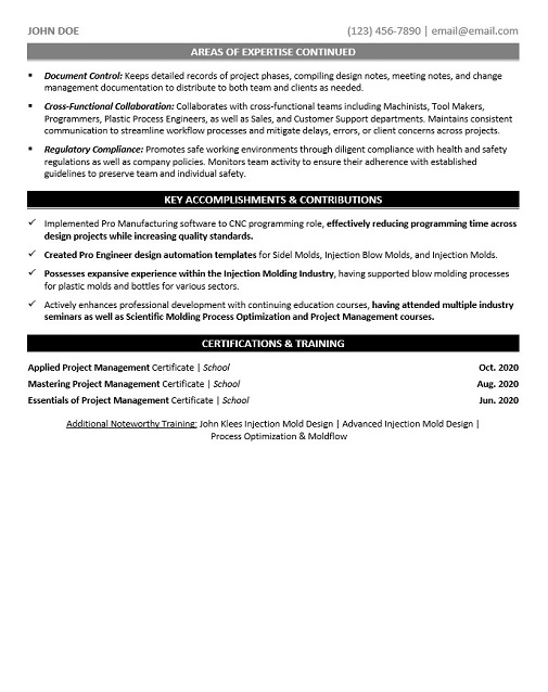 Design Engineer Resume Sample & Template Page 2