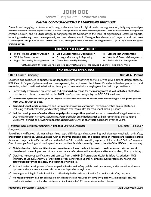 Graphic Design Specialist Resume Sample & Template