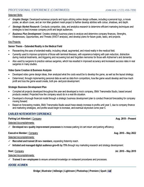 Marketing Strategist Resume Sample & Template Page 2