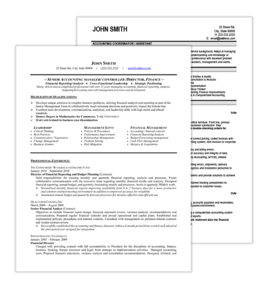 Accounting Resume Samples