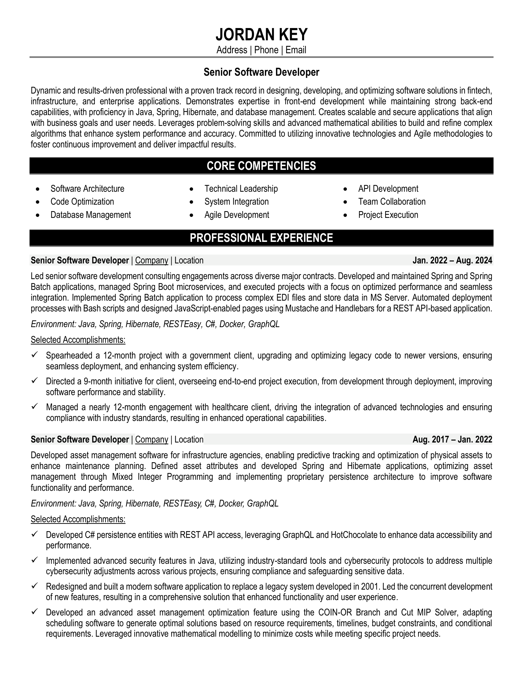 Halifax Software Developer Resume Sample - ATS-Optimized Professional Resume Example